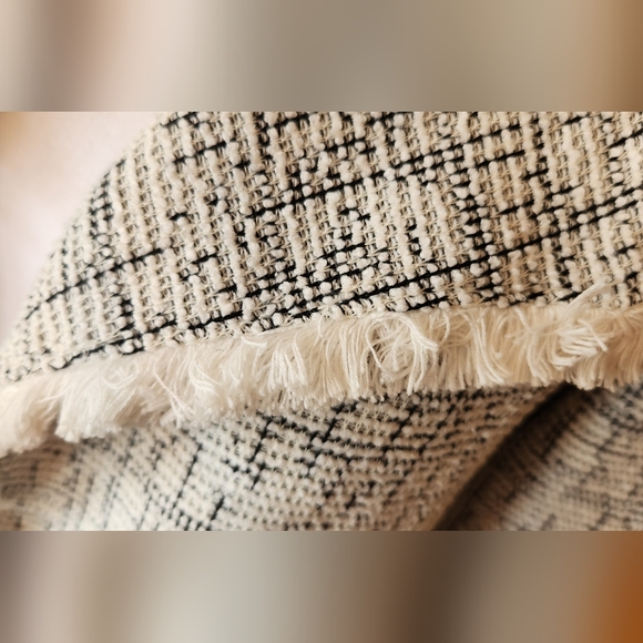 Club Monaco Tweed Flapper Jacket Blazer with Fringe Black and White Size xs - Picture 6 of 9